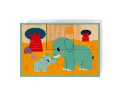 6 Cubos de Madera Animales