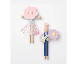 50 Pinzas de Madera Retro Natur