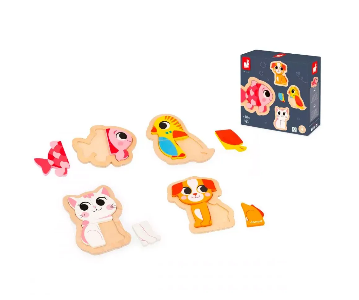 4 Puzzles Evolutivos Animales de Compañía