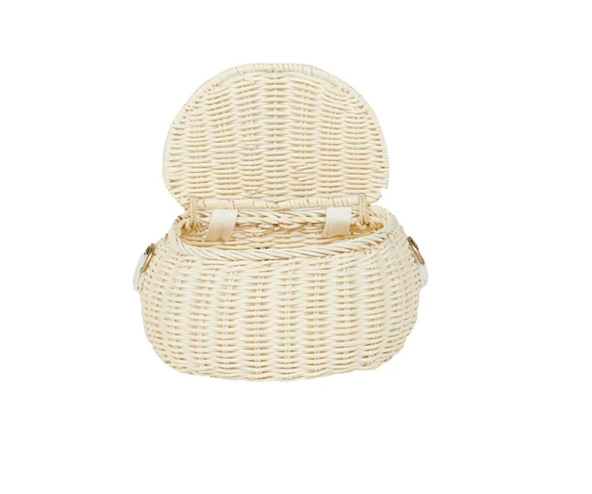 Bolsito Ratán Mini Chari Chalk