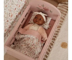 Cama de Madera con Textil para Muñecas FSC