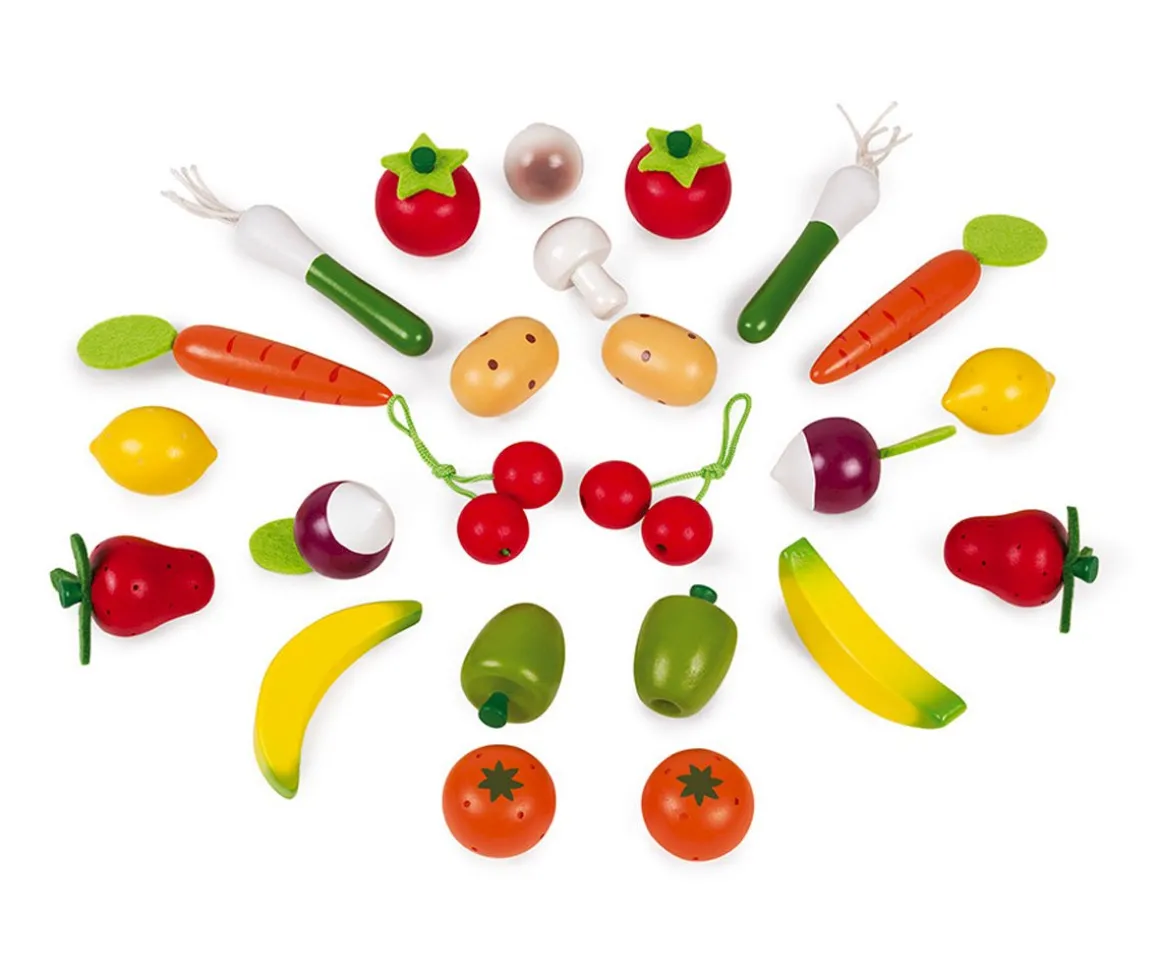 Cesta con 24 Frutas y Verduras