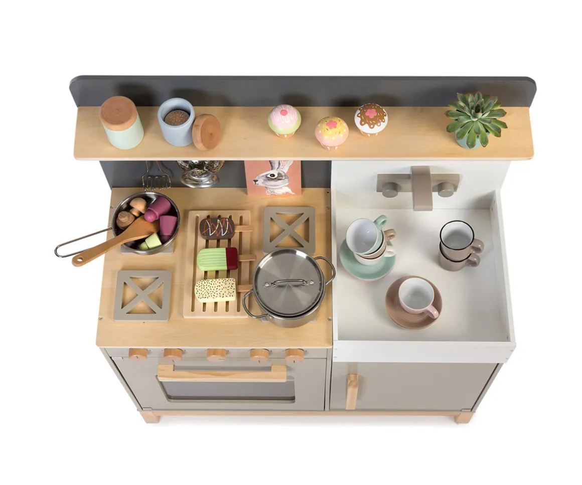 Cocina de Madera Linum Gris Cálido/Natural