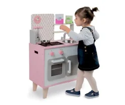 Cocina de Madera Macaron Blanca y Rosa