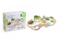 Conjunto de Trenes de Madera Naturaleza