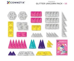 Construcción Connetix Glitter Unicorn 56 piezas