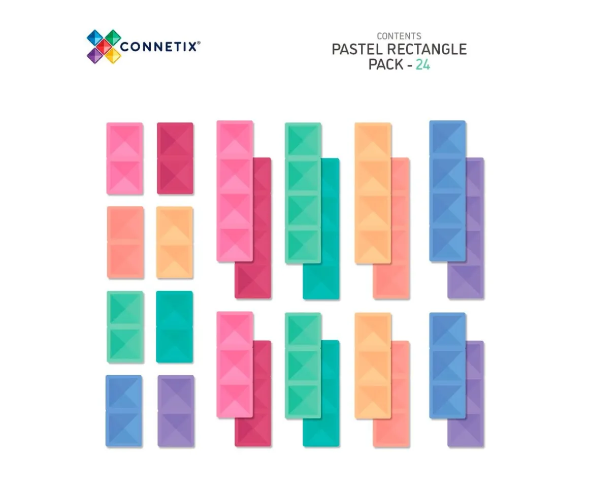 Construcción Connetix Pastel Rectángulo 24 piezas