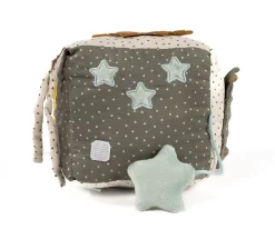 Cubo Blandito de Actividades Sonajero Poppy Musgo