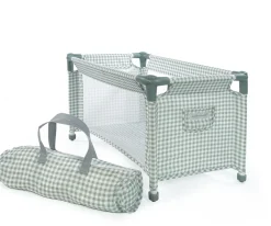 Cuna de Viaje Tom Vichy Verde para Muñecas