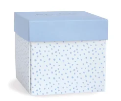 Doudou Conejito Azul Personalizable en Cajita Floral