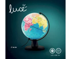 Globo Terráqueo Luminoso Luce LED 16 cm