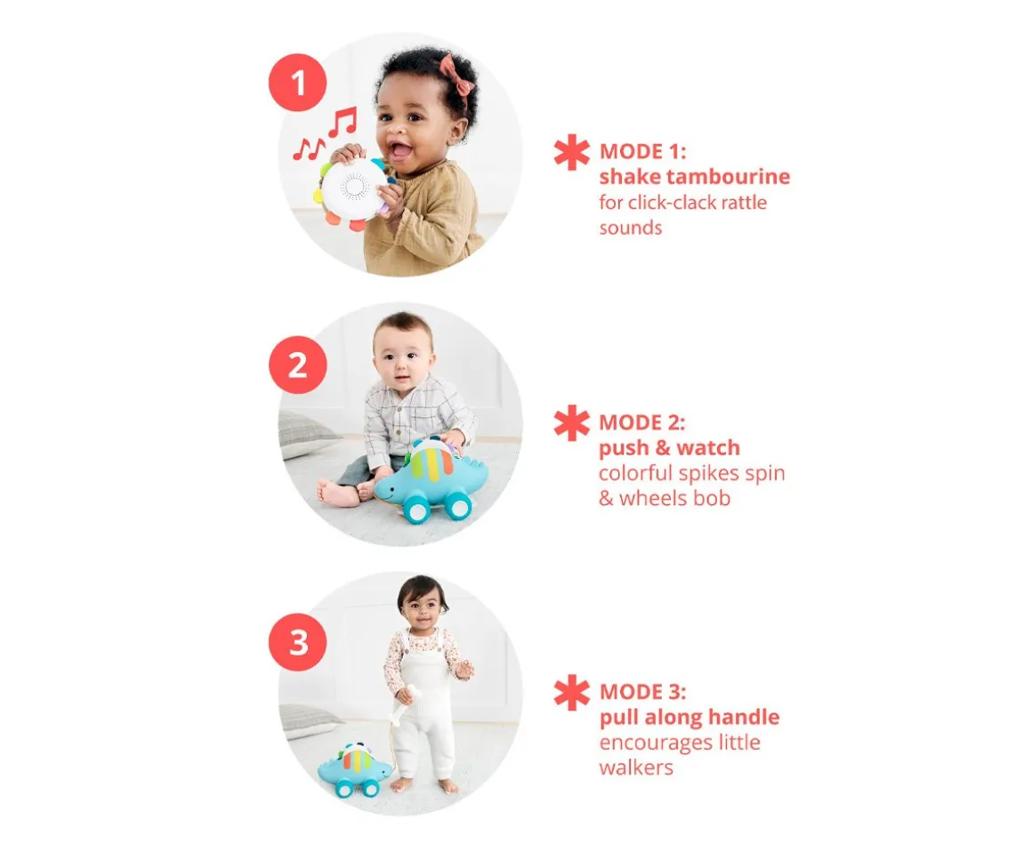 Juguete Arrastre Explore & More 3 en 1 Dino Musical