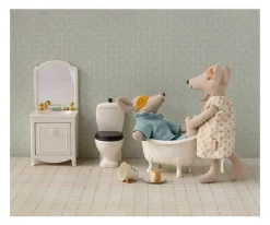 Lavabo Aparador con Espejo para Ratón Off White