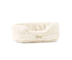 Les Minis Kanaï Perro de Peluche Loki con Collar y Cesta de Piel Sintética