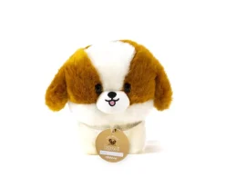 Les Minis Kanaï Perro de Peluche Suki con Collar y Cesta de Piel Sintética
