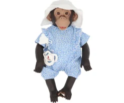 Lola La Chimpancé con Body Popelín Topos Royal y Gorro Pescador