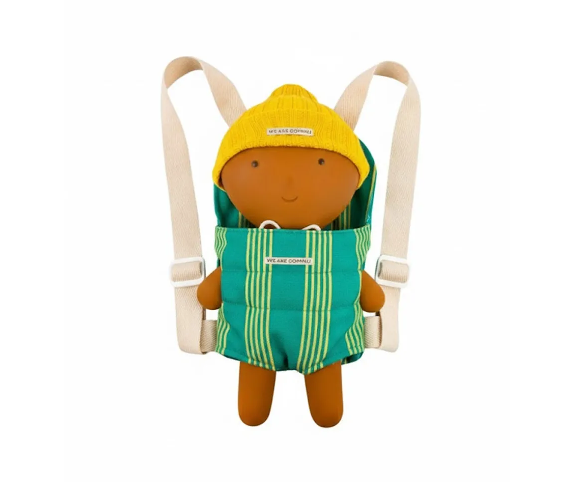 Mochila Portabebé para Muñecos Rayas Green