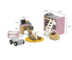 Muebles Dormitorio Infantil para Casa de Muñecas