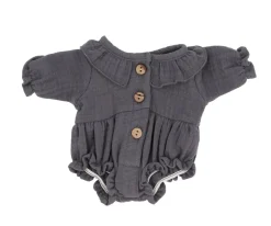 Muñeca Gordis Kaya con Pelele Léonore Gris Souris y Komvers Limón