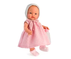 Muñeco Alex con Vestido Rosa y Gorro Gris