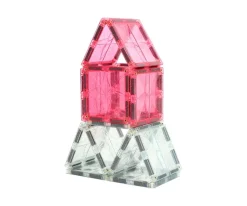 Pack Glitter Tiles Transparent/Pink 16 piezas