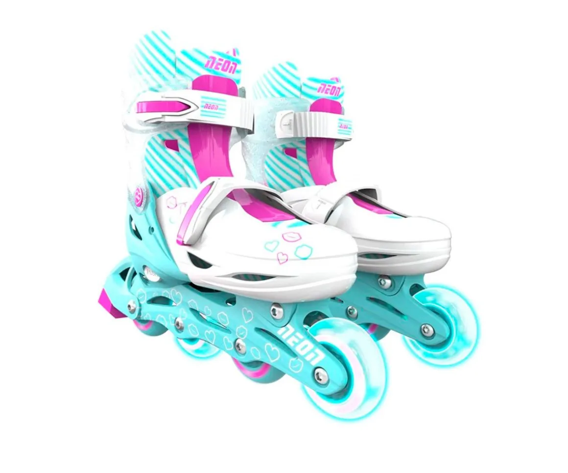 Patines Combo Neón Verde y Rosa T.30-33