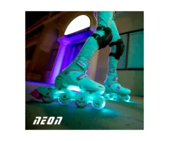 Patines Combo Neón Verde y Rosa T.30-33