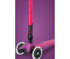 Patinete Maxi Deluxe Plegable Neon Led Lila / Rosa