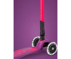 Patinete Maxi Deluxe Plegable Neon Led Lila / Rosa