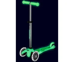 Patinete Mini Micro Deluxe Glow Lime con Luces LED + Molinillo Cohete