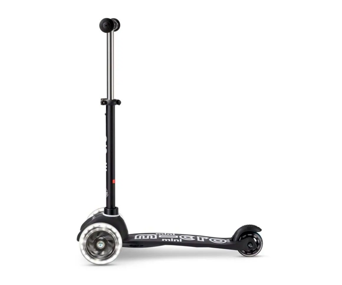 Patinete Mini Micro Deluxe Eco Negro con Luces LED