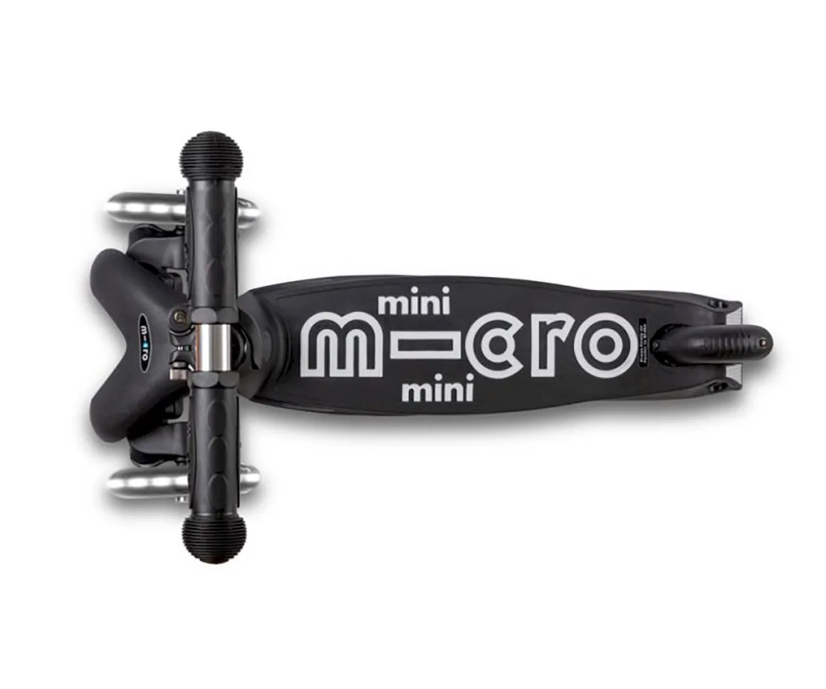 Patinete Mini Micro Deluxe Eco Negro con Luces LED