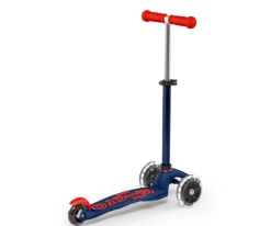 Patinete Mini Micro Deluxe Marino/Rojo Luces LED