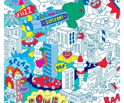 Póster XL Omy Súper Héroes para Colorear