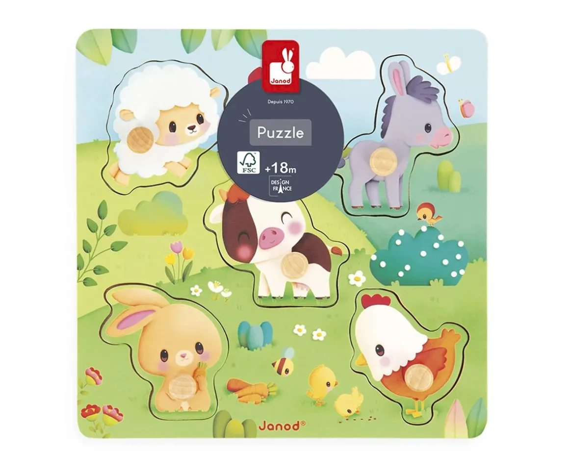 Puzle Encajable Táctil 5 Piezas Farmhouse