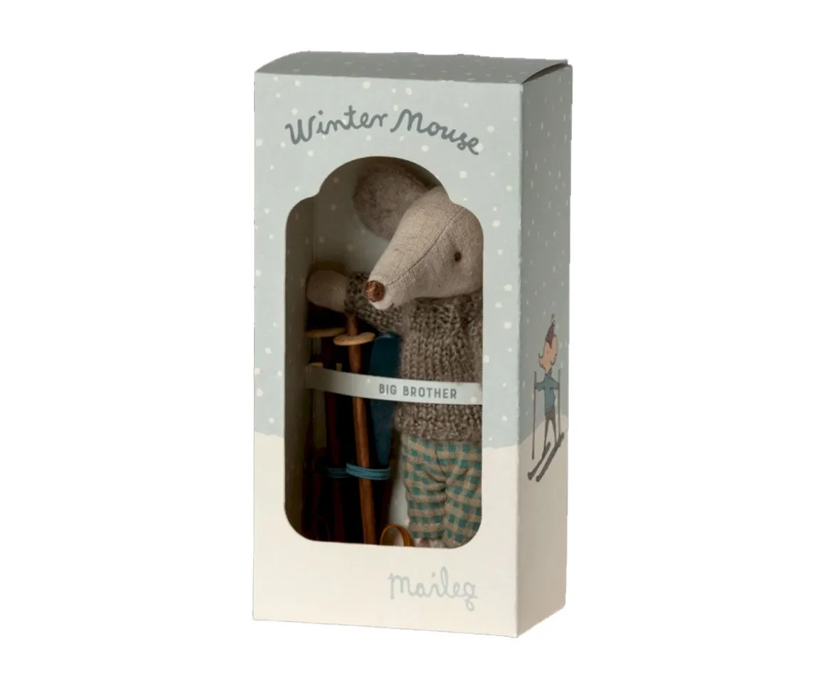 Ratón de Invierno con Set de Esquí Hermano Mayor