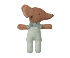 Ratoncito Bebé Dormido/Despierto en Caja de Cerillas Azul Flowers