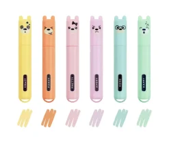 Set de 6 Mini Subrayadores Highighters Pastel Teddy Bear