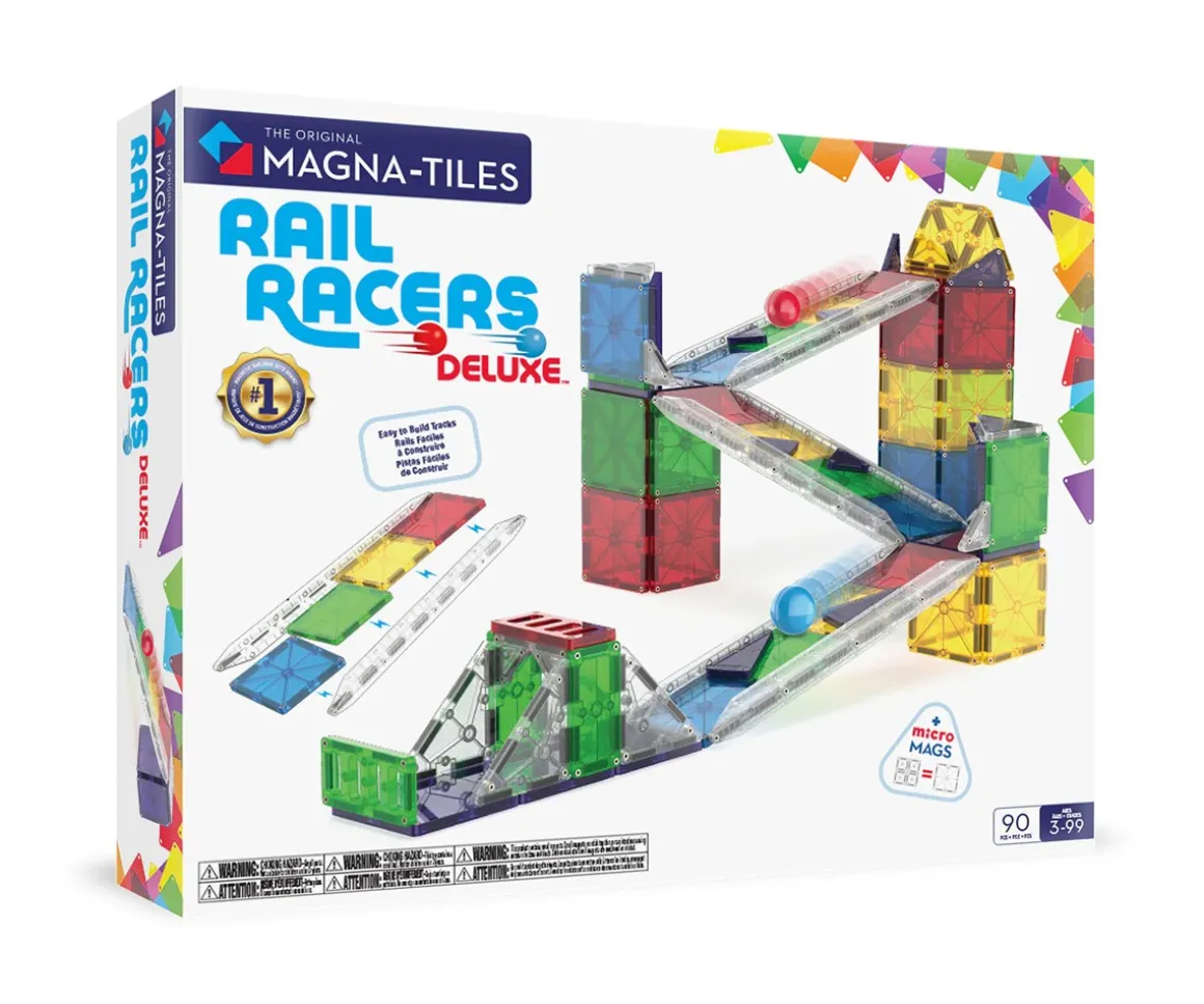 Set de Construcción Magna-Tiles Rail Racers Deluxe 90 piezas