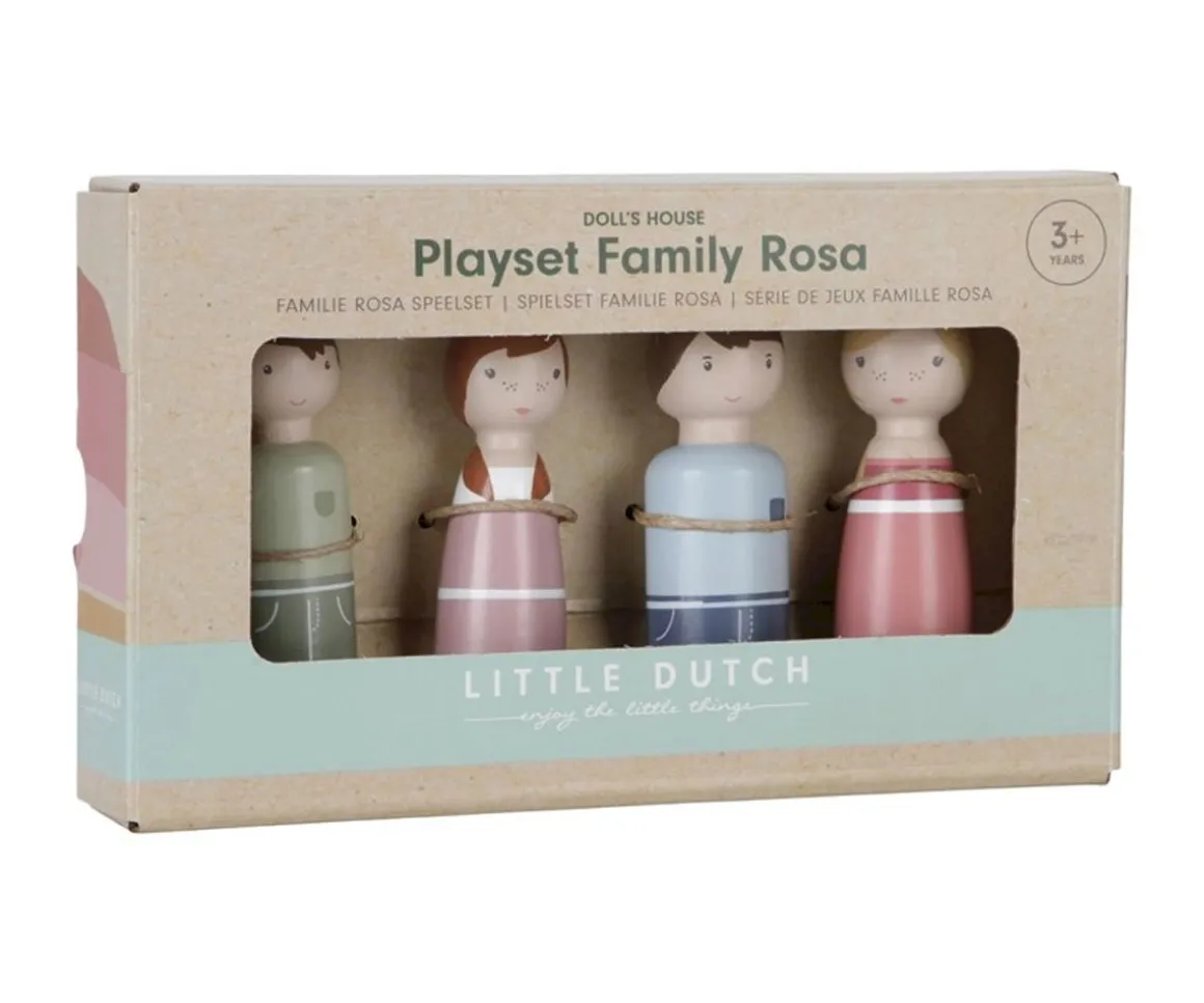 Set Familia Rosa Casa Muñecas Little Dutch