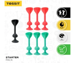 Set Starter de 7 Dardos de Silicona con Ventosa Rojo + Cyan