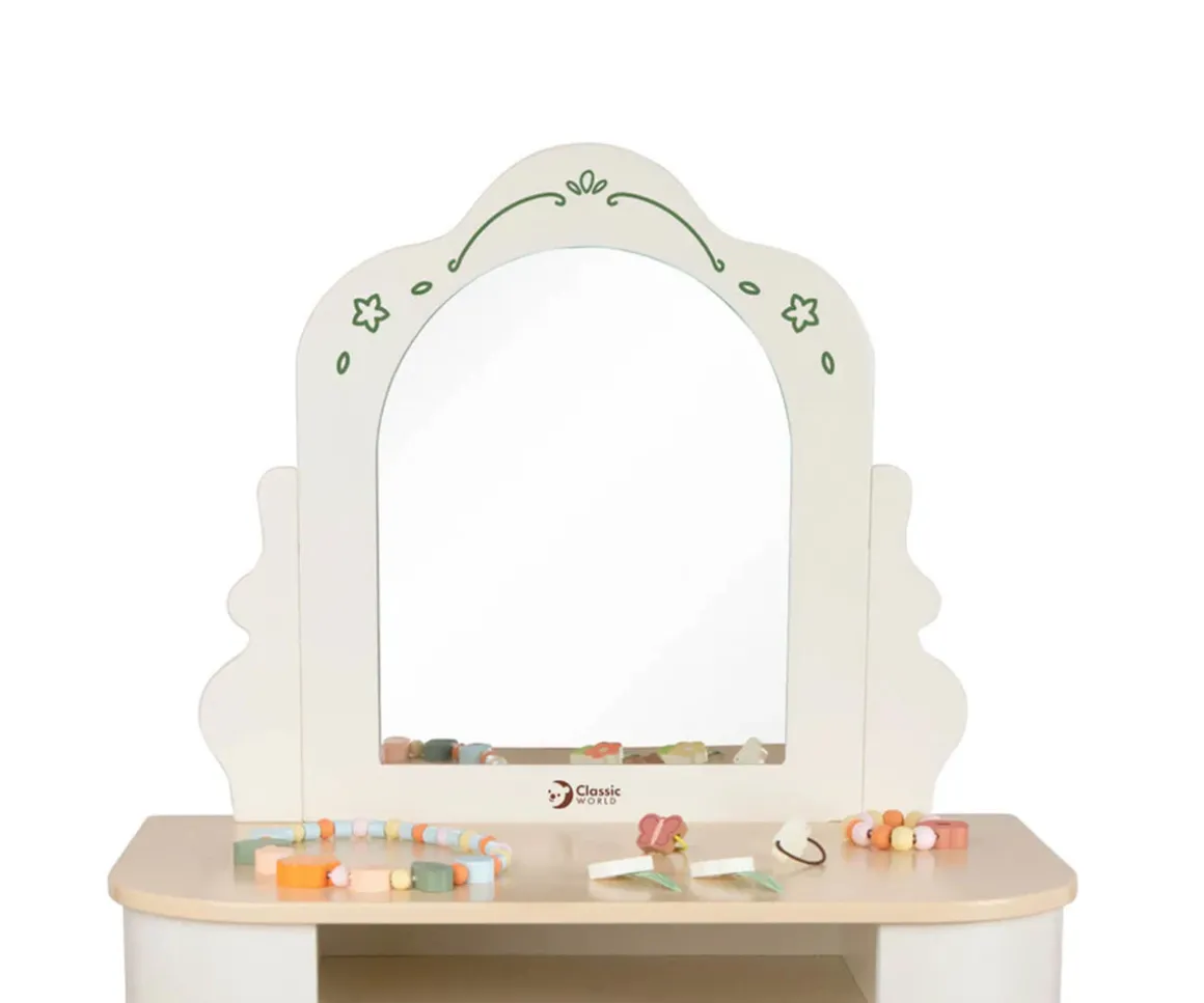 Tocador con Espejo y Taburete