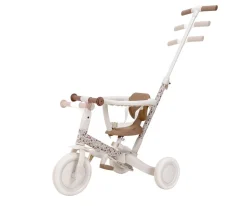 Triciclo con Barra 4 en 1 Blanco Flores